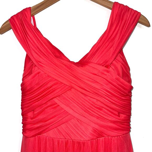 JY Jenny Yoo JY514 Bridesmaid Full Length Dress Gown Firecracker Size 6 - Picture 2 of 14